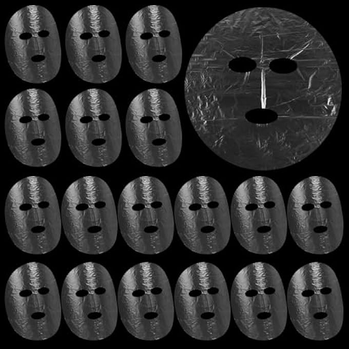 salbsever 200 SHEETS DISPOSABLE FACIAL SHEET MASK FACE MASK FACIAL PLASTIC MASK SET TRANSPARENT MOISTURIZING FACE DISPOSABLE FACE THIN FACIAL PLASTIC WRAP RETENTION FOR SKIN CARE & DIY SPA MASK - Image 1